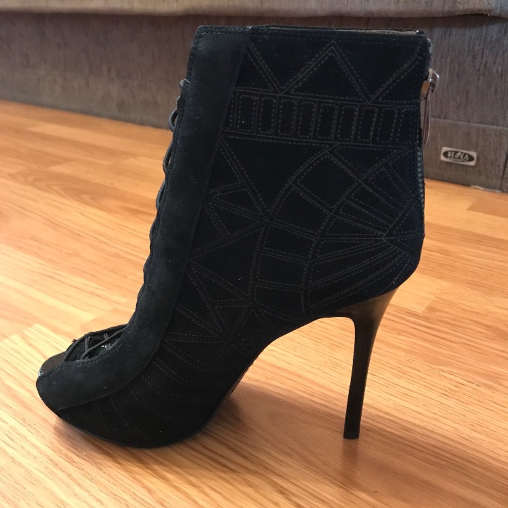 Black suede booties